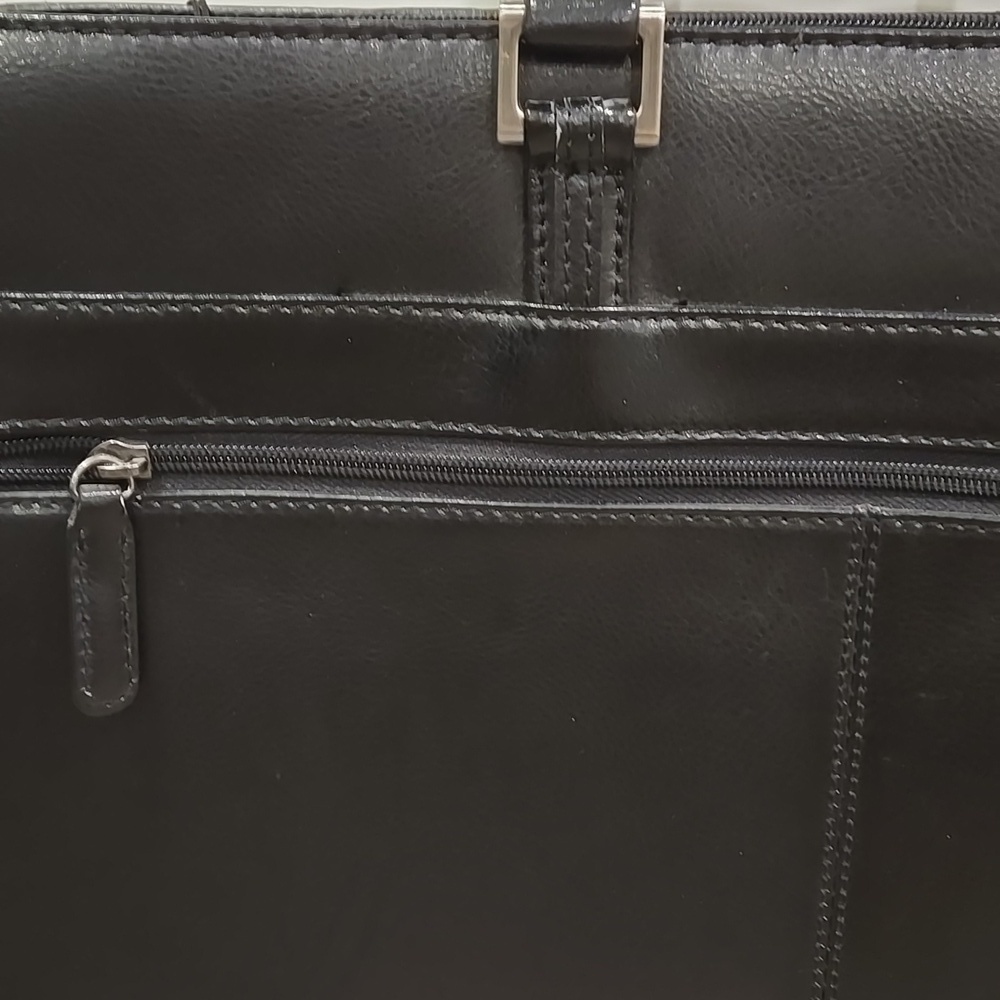 NWT Retro Mancini Elegant/Chic  Black Leather Briefcase - Picture 8 of 12